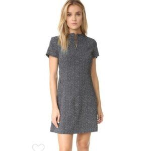 Theory Apalia Tweed Twill Print Crepe A-Line Dress Size 10 Office Career
